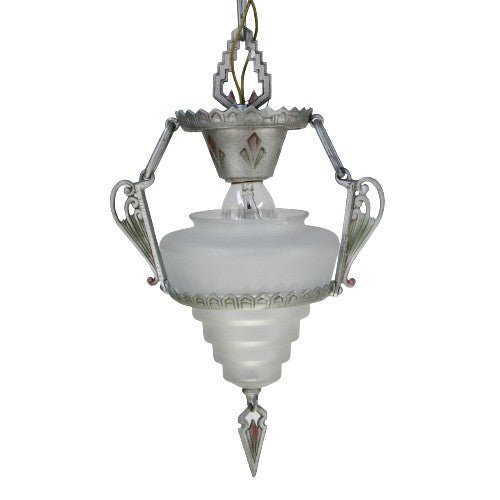 Art Deco Pendant Gill “Modernique” with Frosted Shade #2069