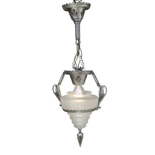 Art Deco Pendant Gill “Modernique” with Frosted Shade #2069