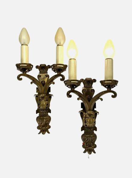 Pair Neo-Baroque Sconces in Bronze #2234