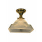 Square Holophane on Brass Fixture ca 1920s #2236