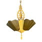 1930s Art Deco Chandelier with Amber Shades and Fountain Design #2329