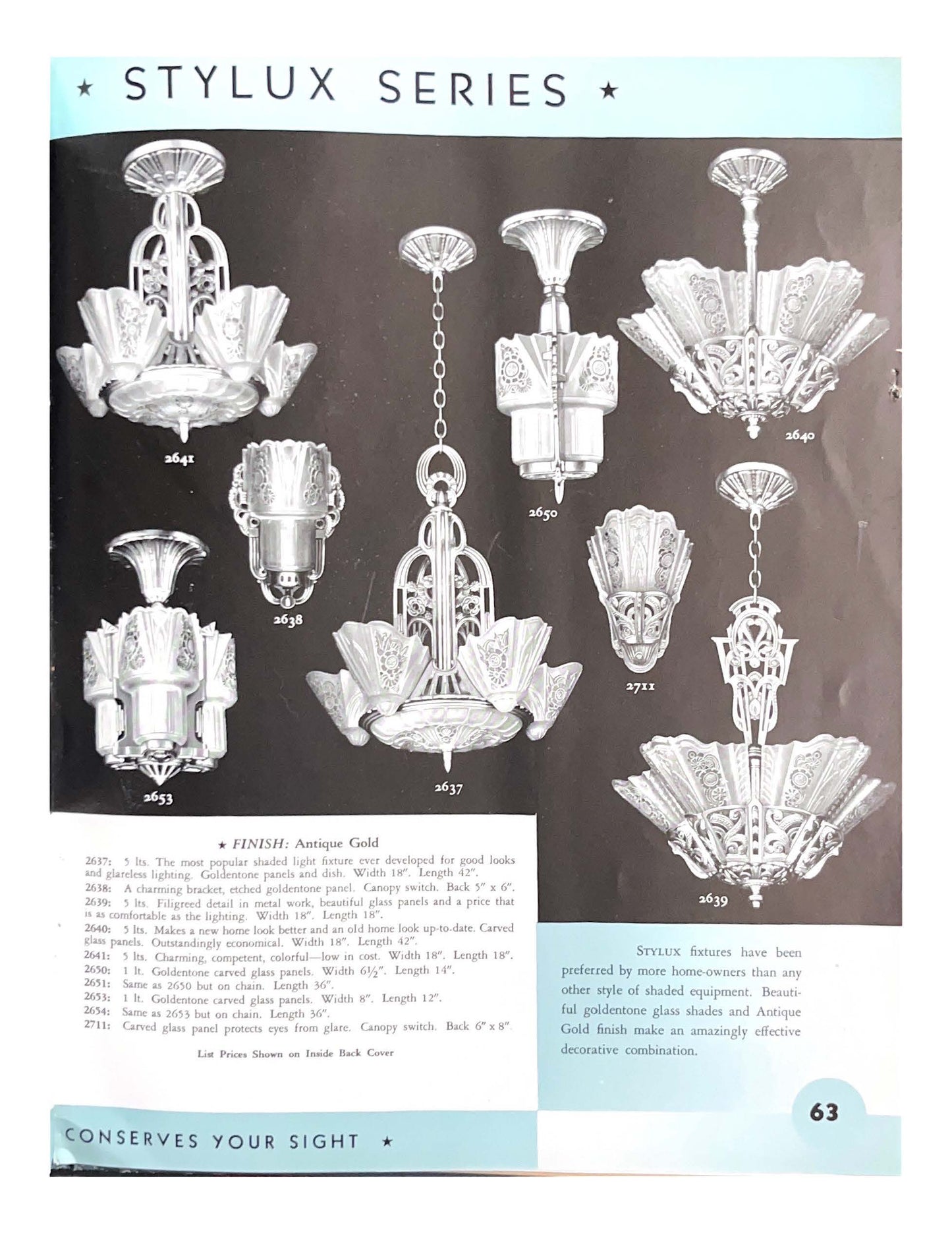 Art Deco Stylux Chandelier for Short Ceilings #2332