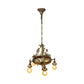 Beautiful Cast Brass Bare Bulb Chandelier from the 1920s #2372