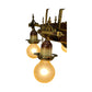 Beautiful Cast Brass Bare Bulb Chandelier from the 1920s #2372