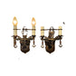 FOUR Cast Bronze Spanish Revival Two  Light Wall Sconces with Original Finish #2362