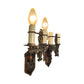 FOUR Cast Bronze Spanish Revival Two  Light Wall Sconces with Original Finish #2362