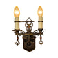 FOUR Cast Bronze Spanish Revival Two  Light Wall Sconces with Original Finish #2362