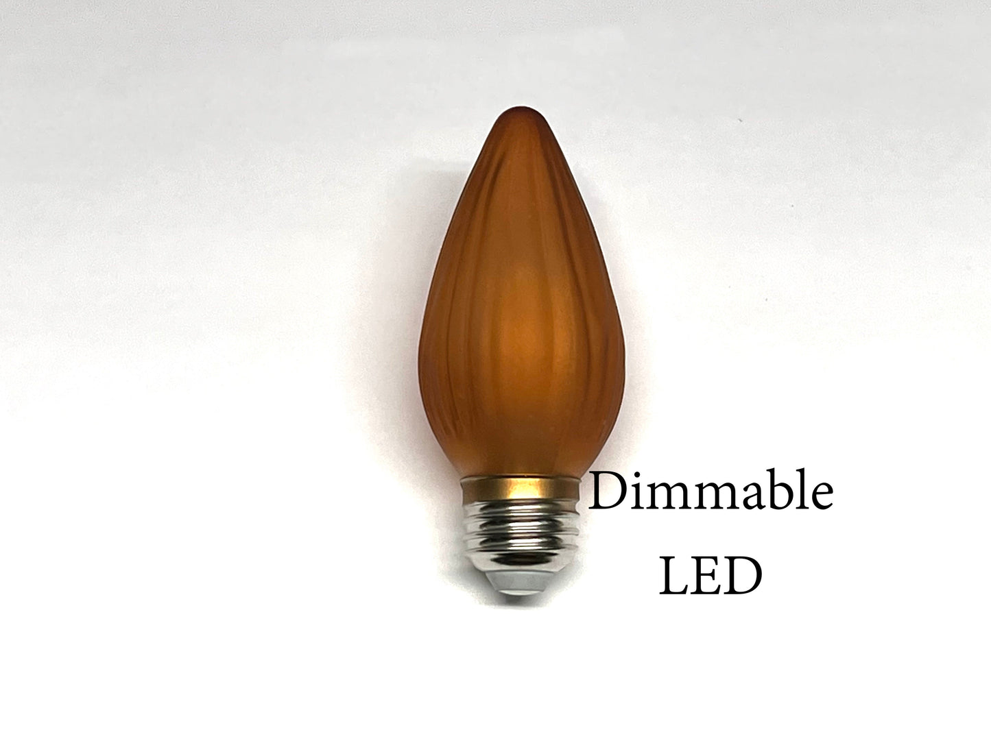 LED Painted  F15 Flame Bulb, Gold or Amber 5.5w