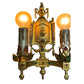 Pair Cast Aluminum Two Light Sconces, ca 1920s, with Original Finish #2349