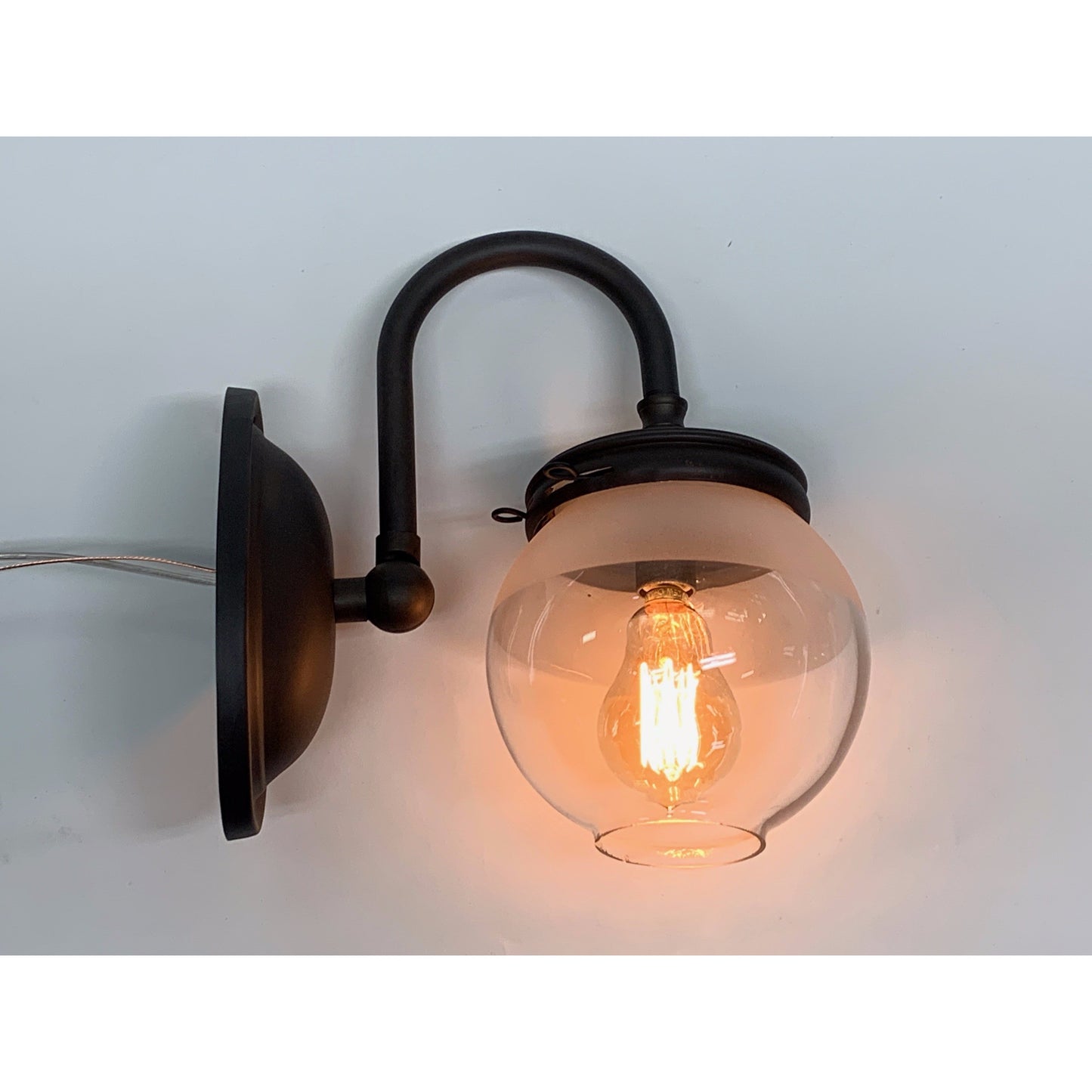 Pair Industrial Gas sconces with Globe Shades #2035