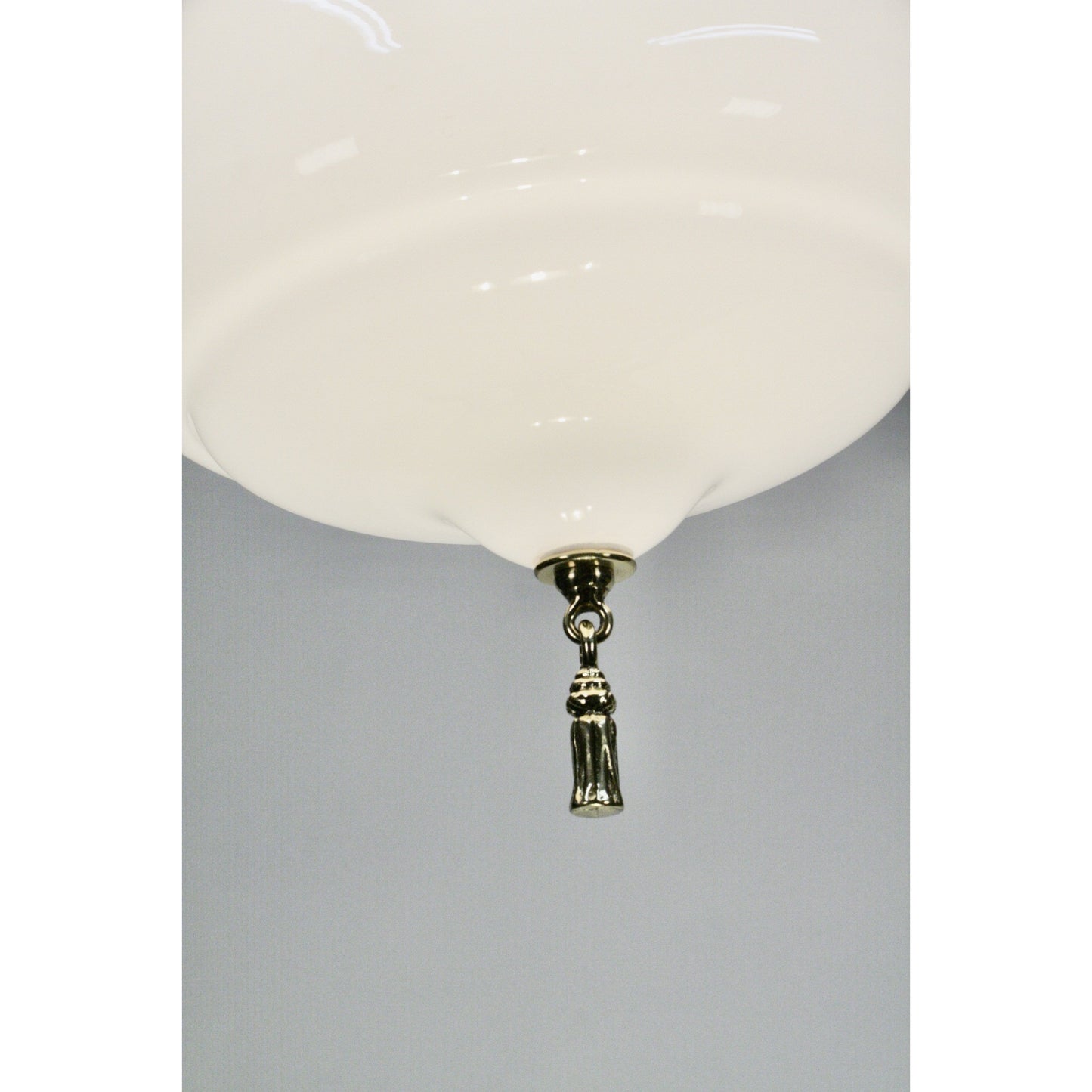 Schoolhouse Globe with Polished Brass Fixture and Tassel finial #2065