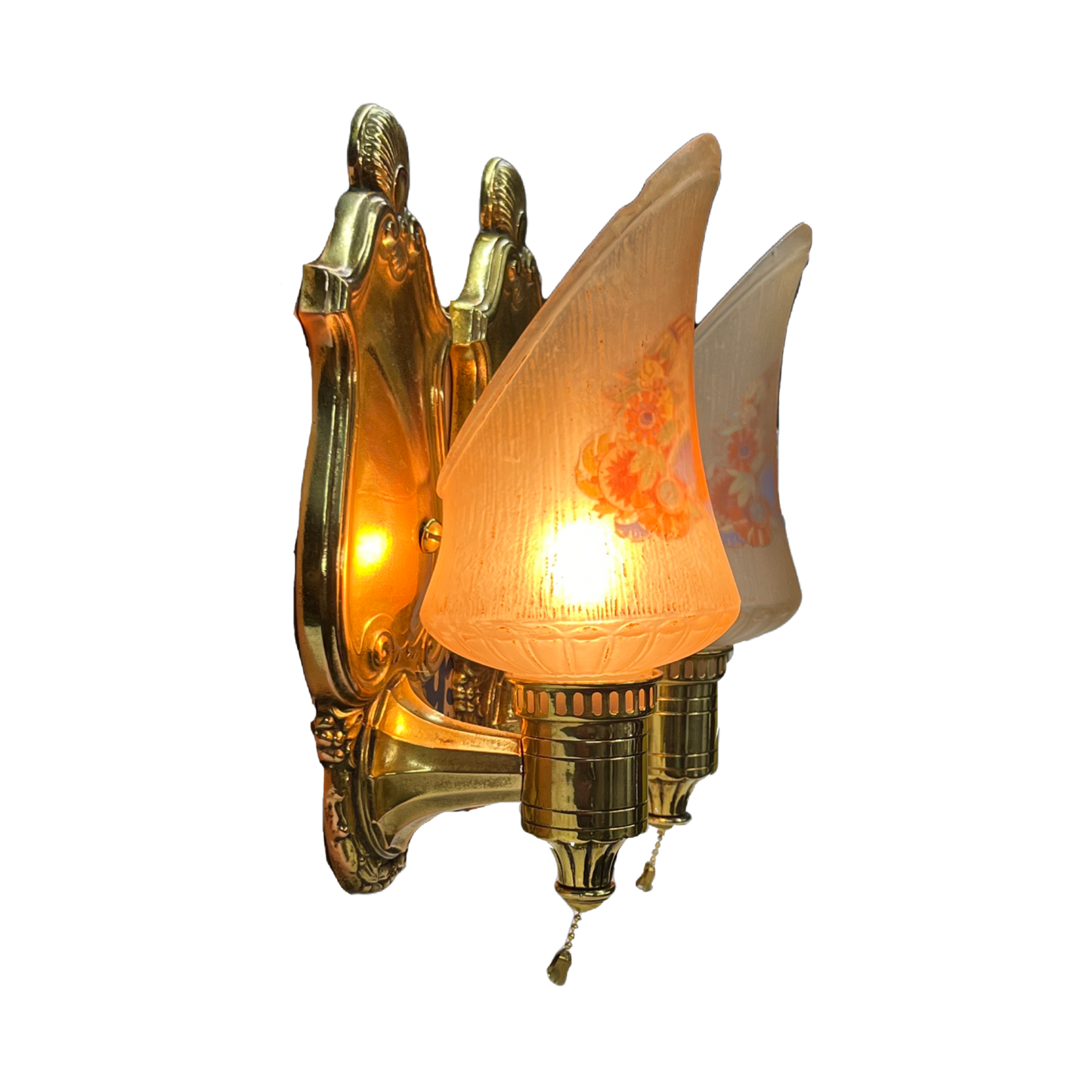 1920s Lightolier Wall Sconces with Glass Shades #2415