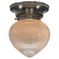 Clear Bullet Holophane on Satin Nickel Fitter circa 1900 #2412