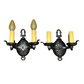 Hammered Two Light Sconces in Cast Iron #2428