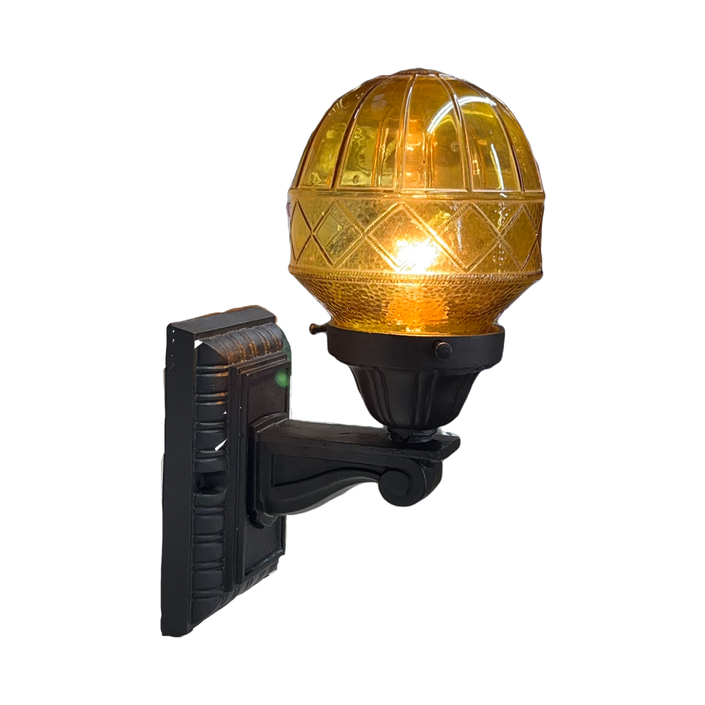 Outdoor Light with Clear Amber Shade #2437