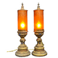 Pair Boudoir or Accent Lamps with Mica Shades and Original Finish #2448