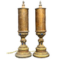 Pair Boudoir or Accent Lamps with Mica Shades and Original Finish #2448