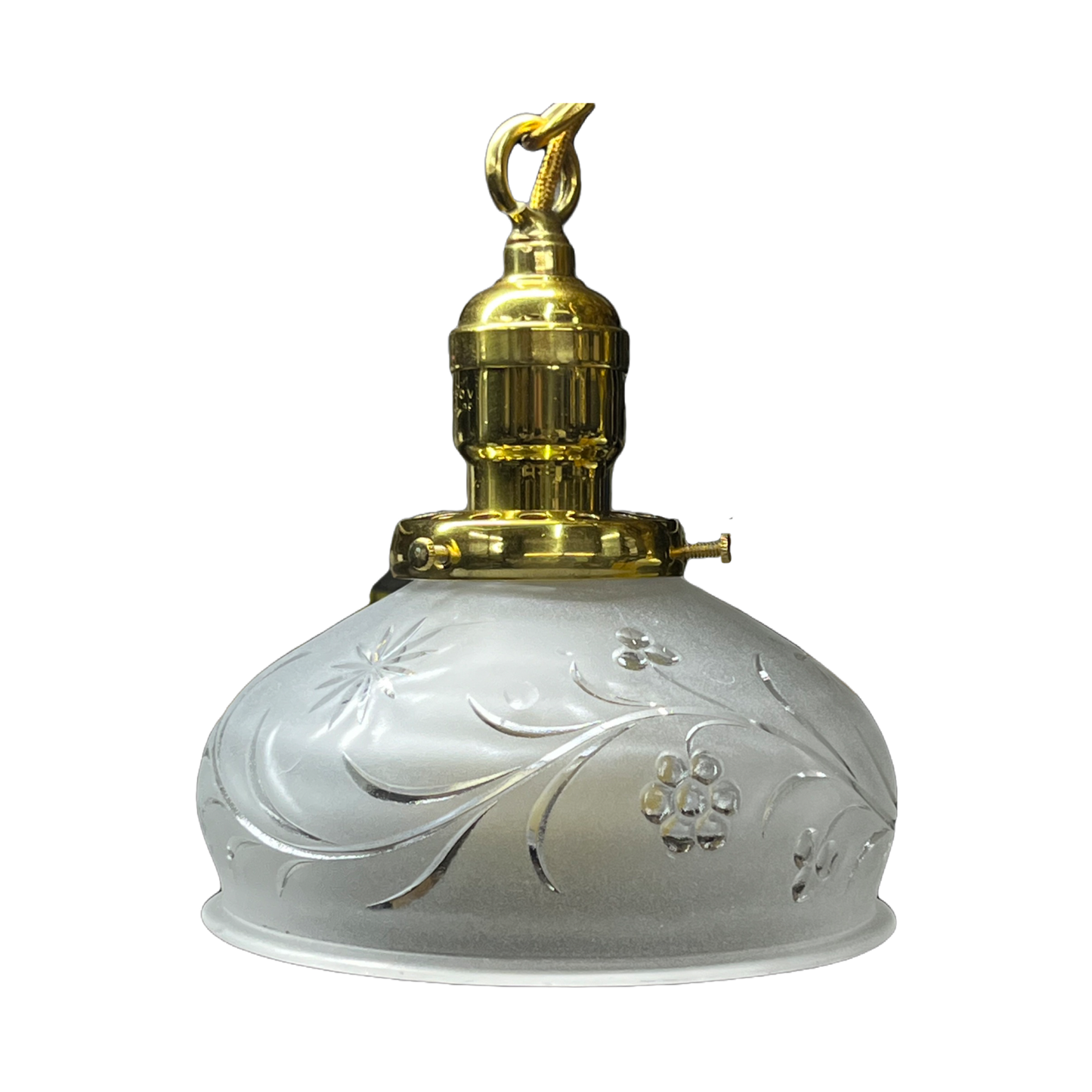 One of Two Polished Brass Pan Two Light #2446