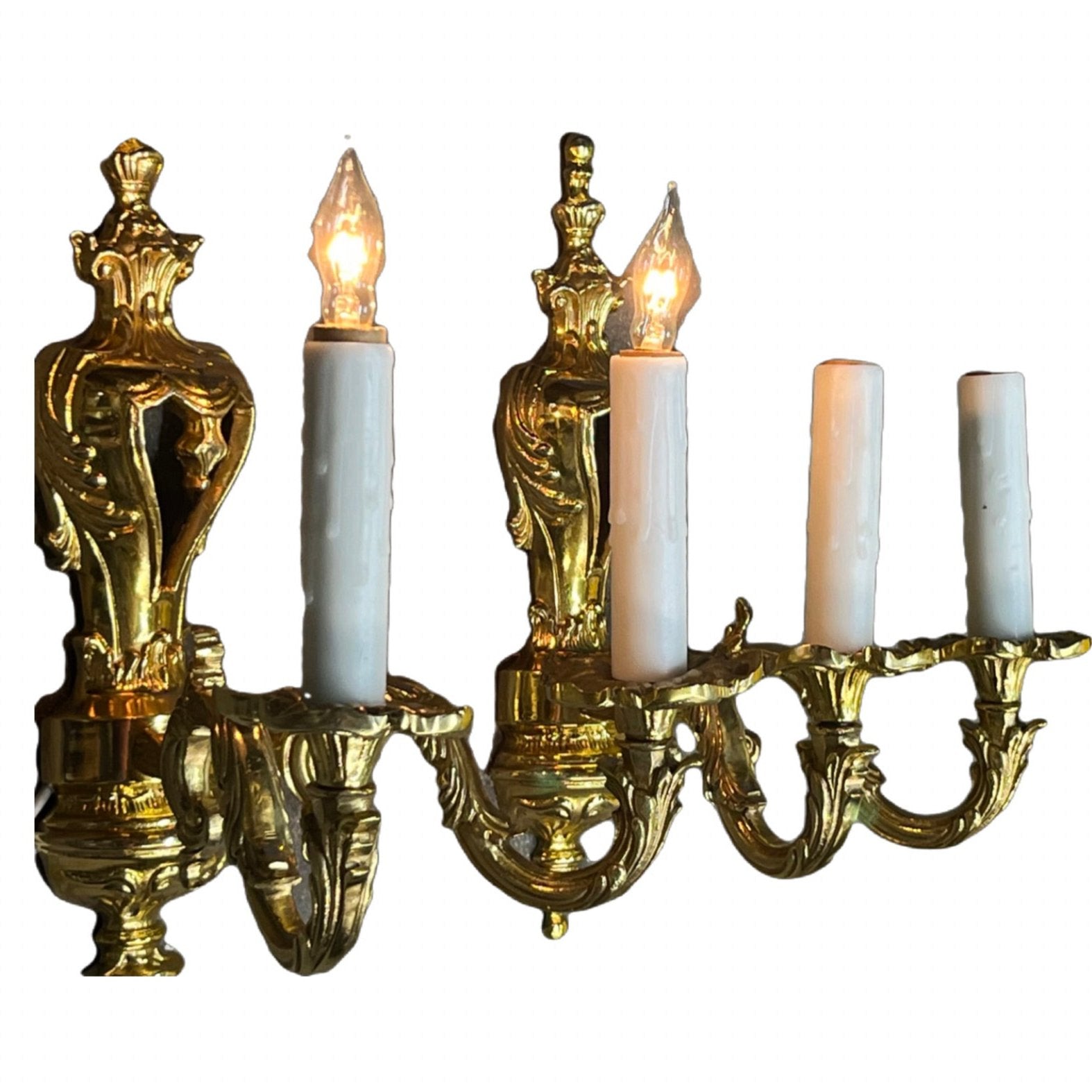 Cast Brass Sconces ca 1910