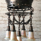 Arts and Crafts Hammered Chandelier with Quezal Shades