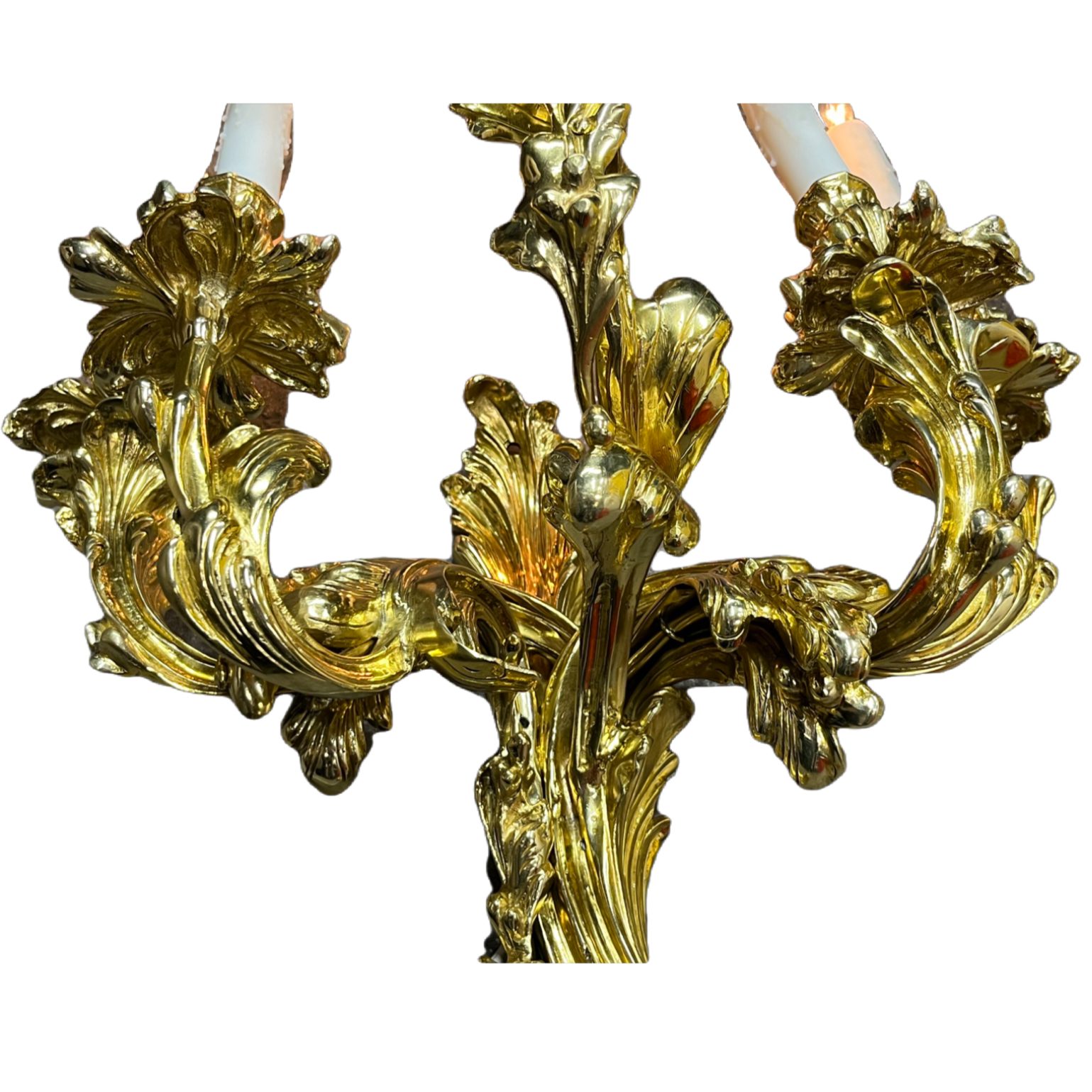 Baroque Revival Cast Brass Sconces