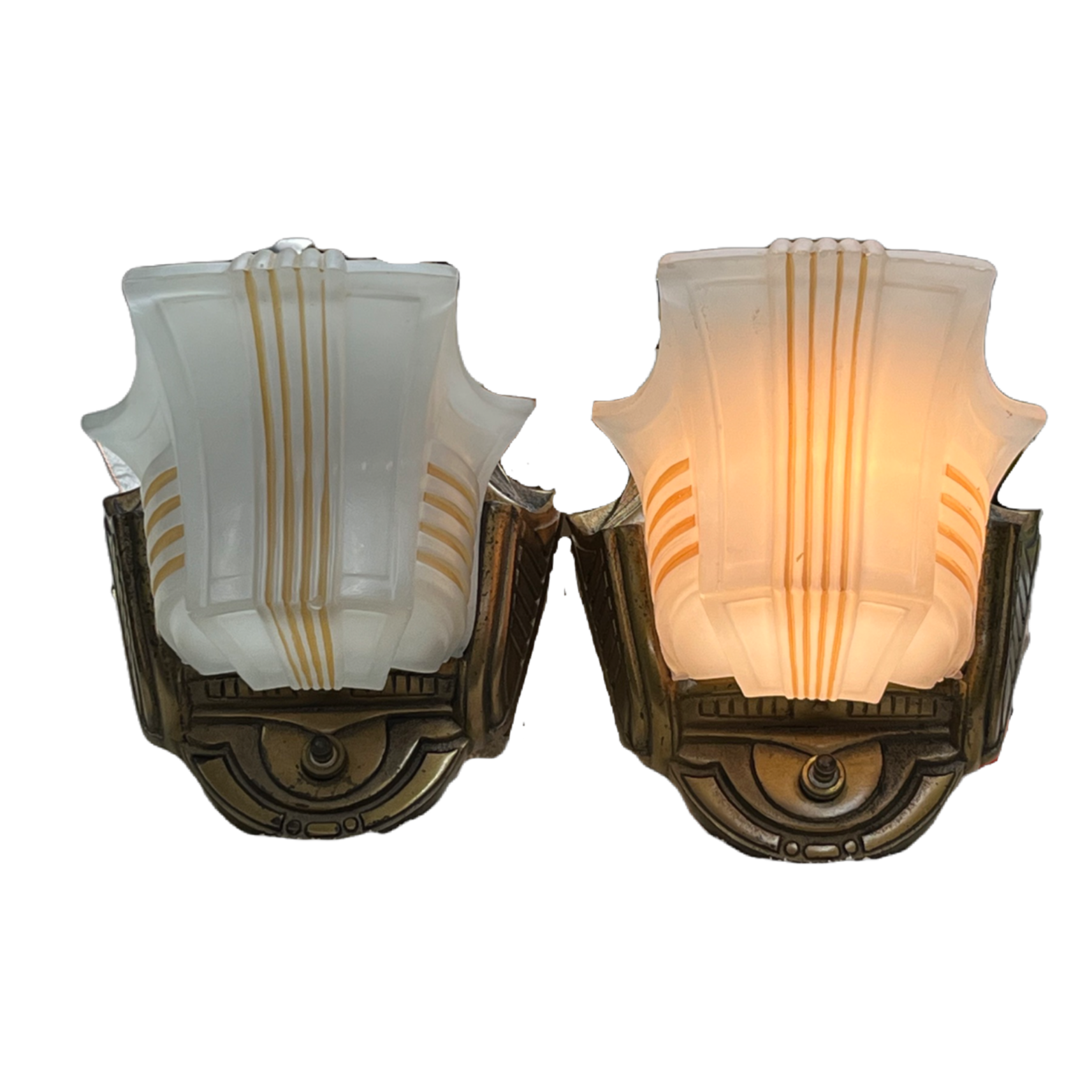 Pair Markel Art Deco Wall Sconces with Original Finish