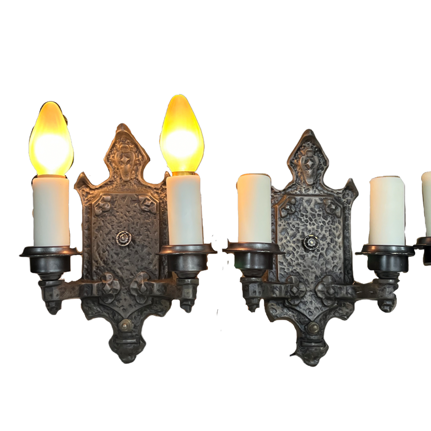 Three Hammered Sconces from the 1920s