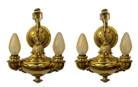 Solid Brass Sconces by Horn and Brannen circa 1912 #2431