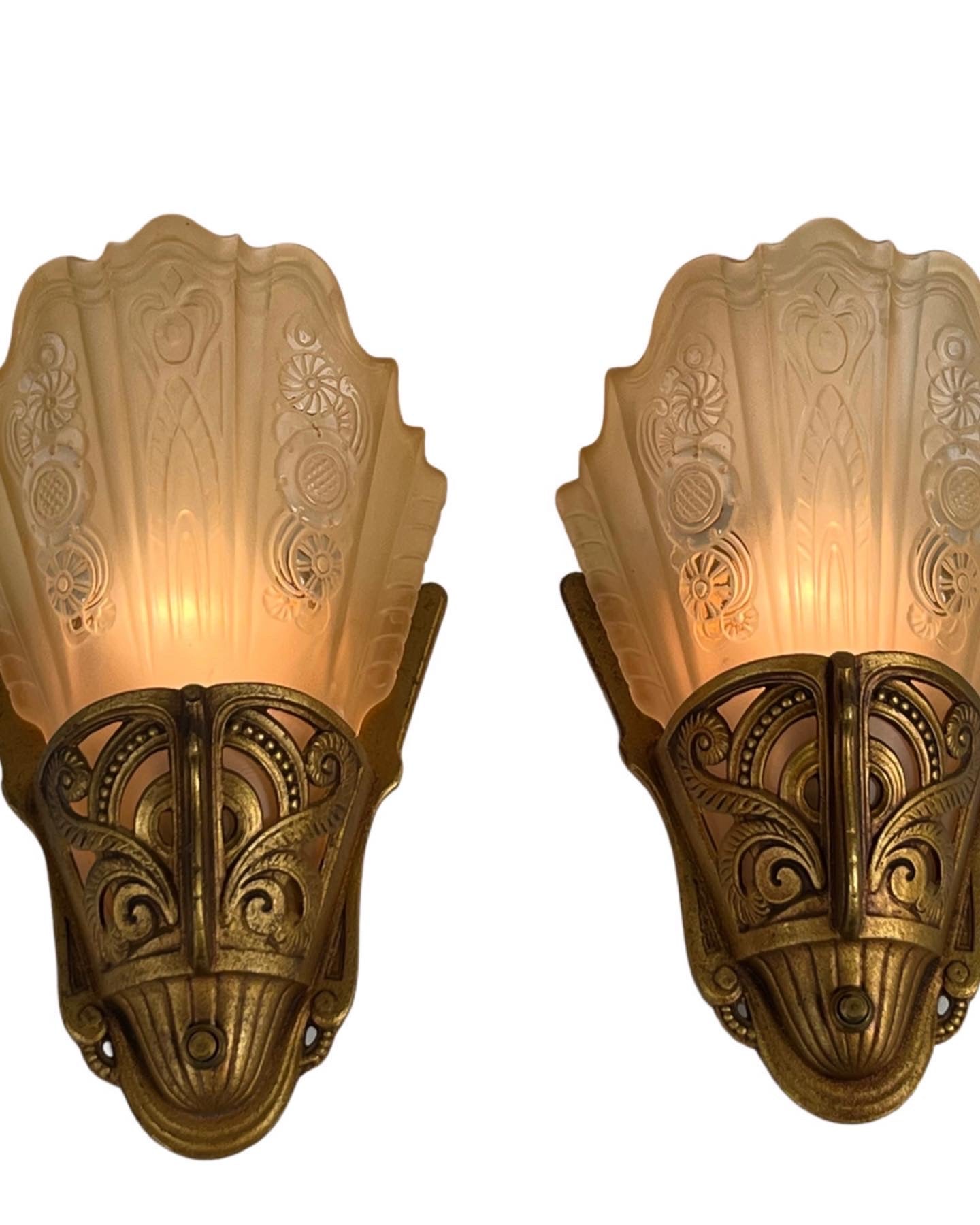 Art Deco Slip Shade Wall Sconces