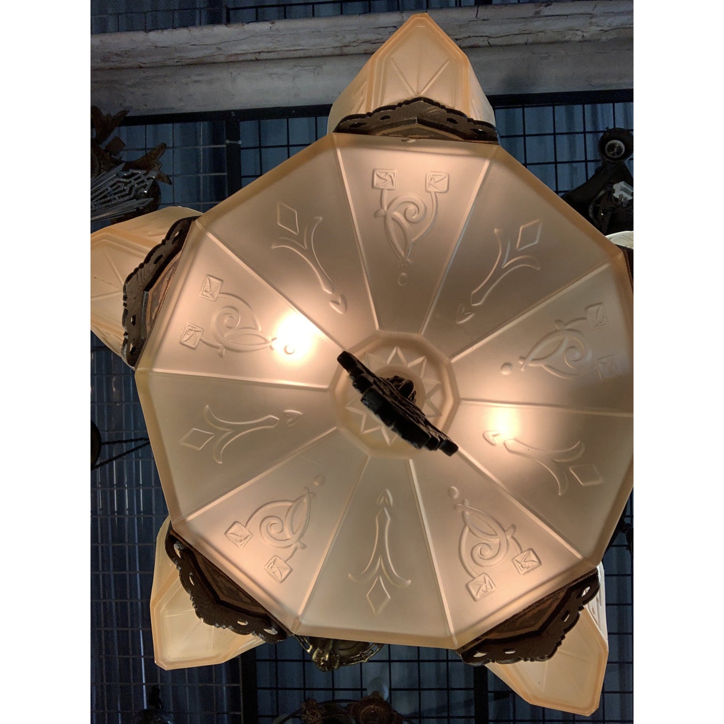 Markel Electric Solid Bronze Semi-Flush with Original Finish #2015 - Filament Vintage Lighting