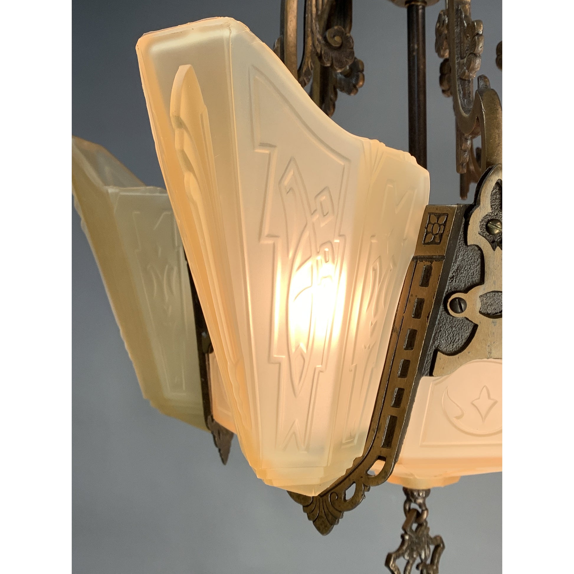 Markel Electric Solid Bronze Semi-Flush with Original Finish #2015 - Filament Vintage Lighting