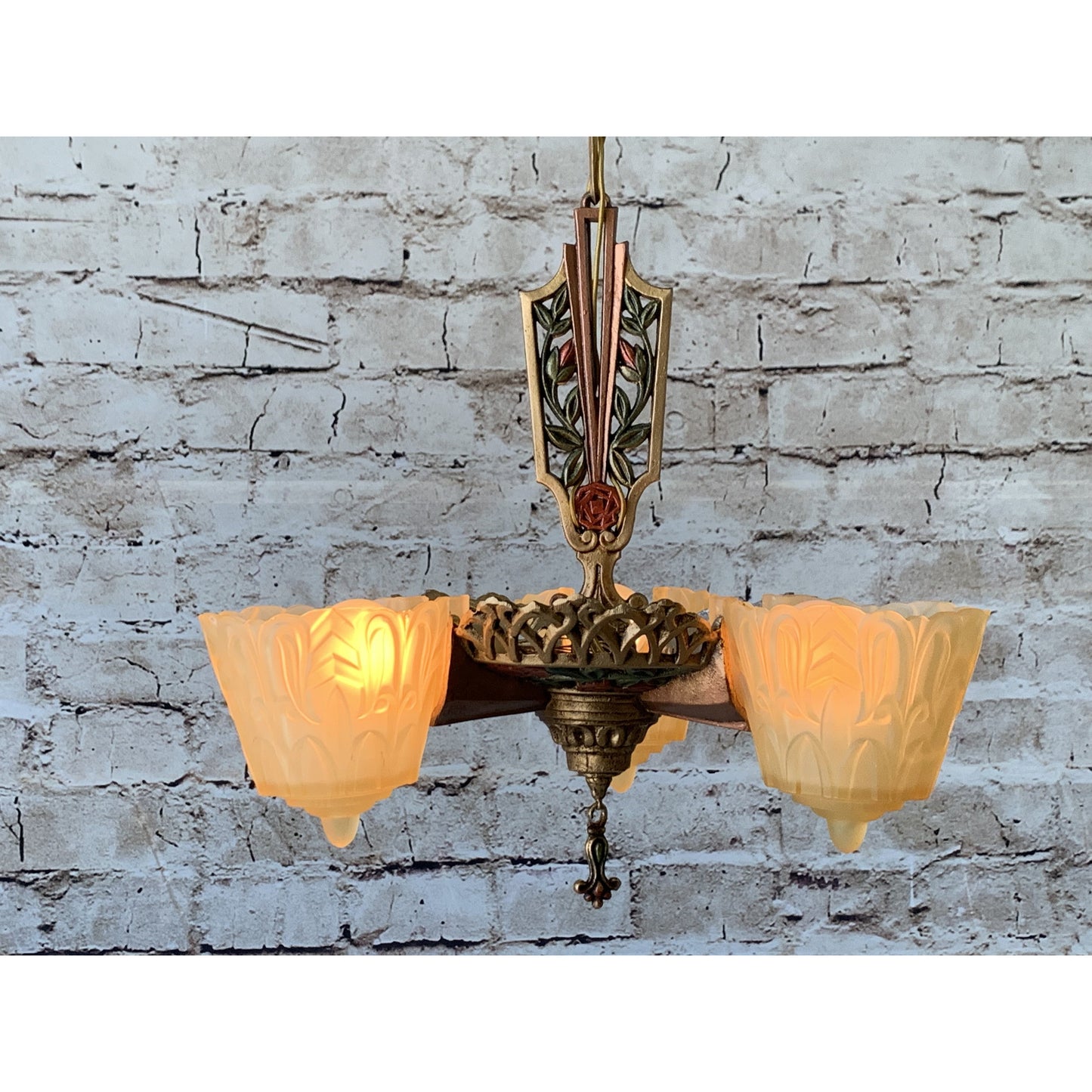 Lincoln Nile 3 Light Art Deco Chandelier #1901 - Filament Vintage Lighting