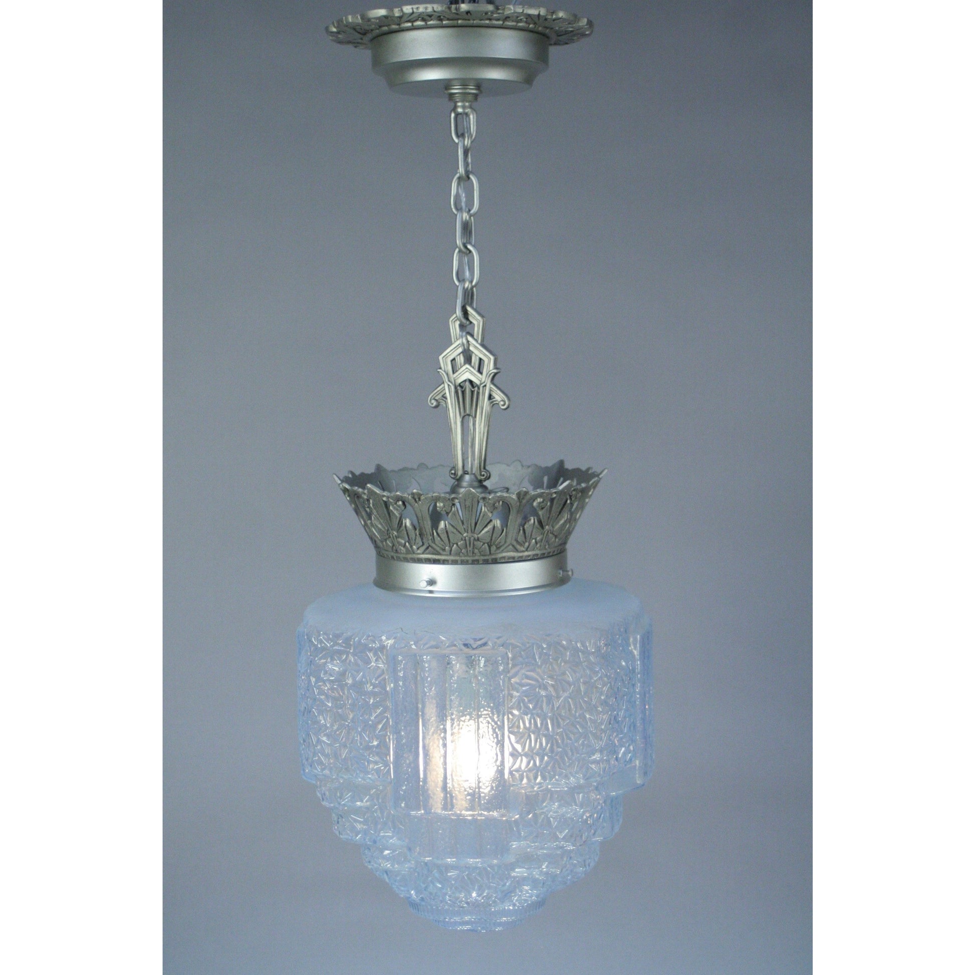 Commercial Art Deco Crown Pendant #2048 - Filament Vintage Lighting