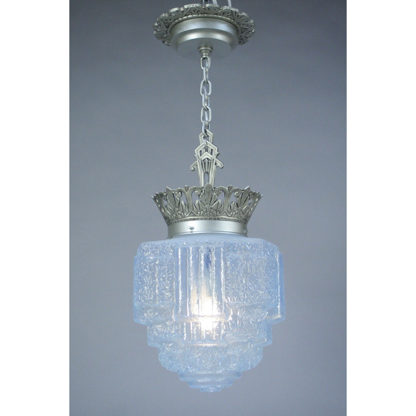 Commercial Art Deco Crown Pendant #2048 - Filament Vintage Lighting