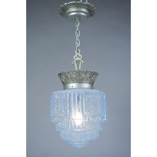 Commercial Art Deco Crown Pendant #2048 - Filament Vintage Lighting