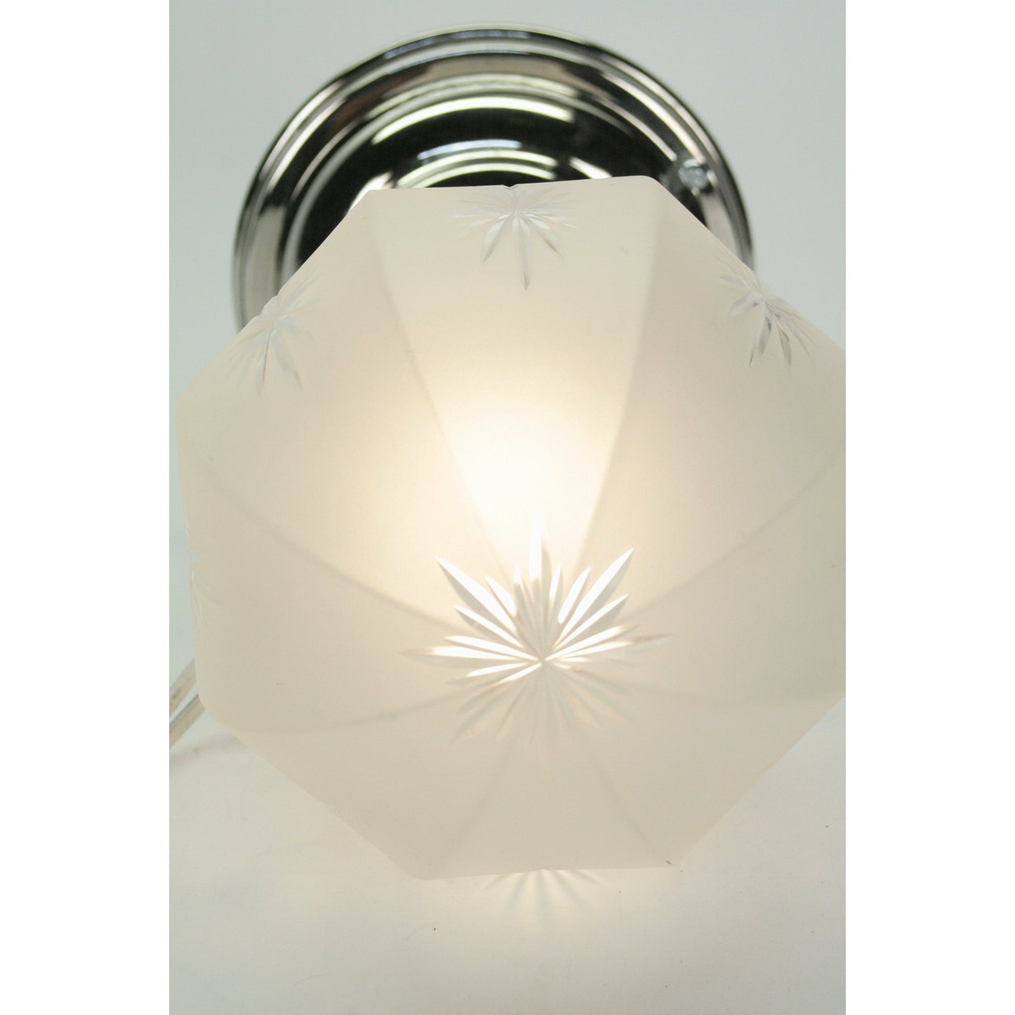 Wheel Cut Star Pattern Semi Flush Mount Octagonal Shade #2075