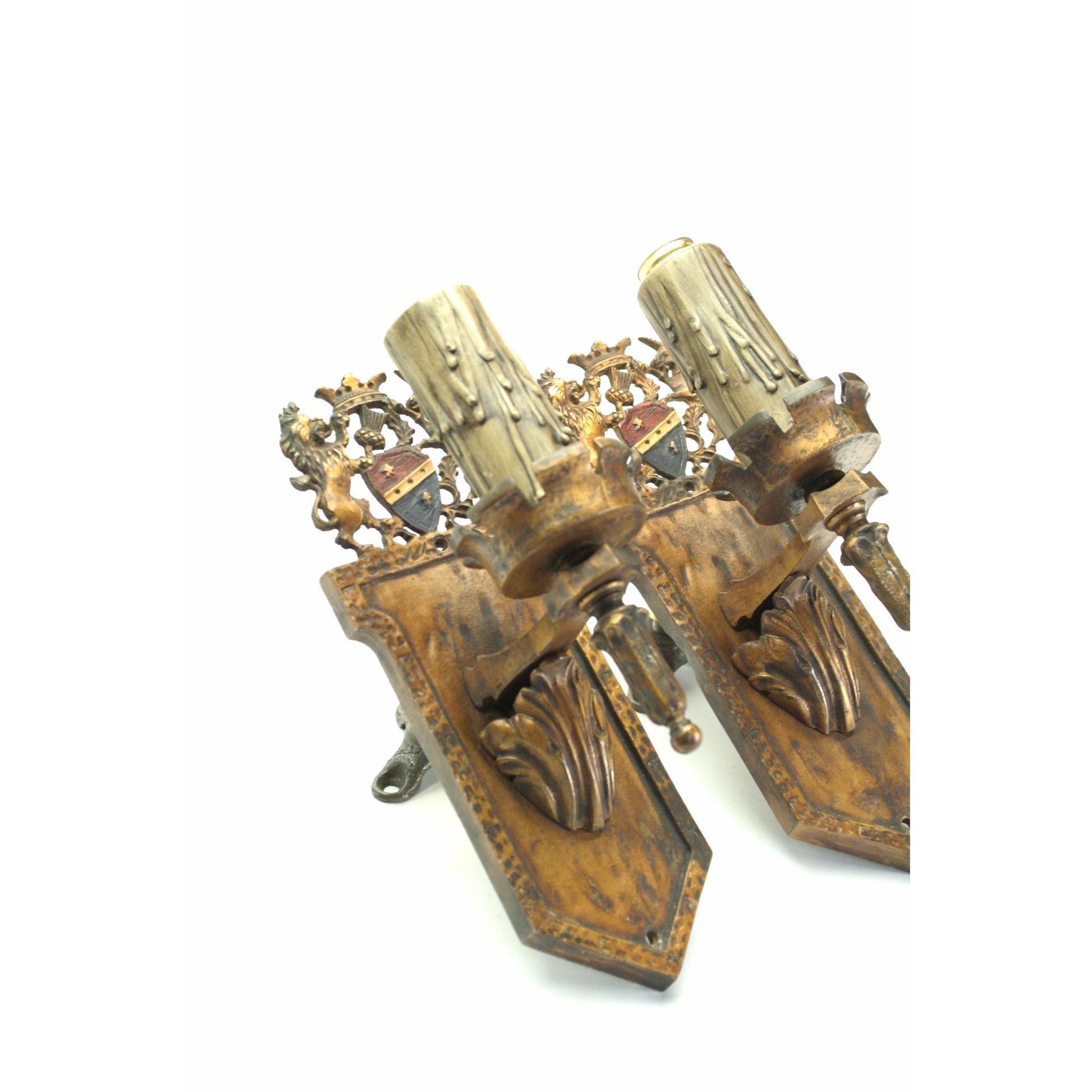 Tudor Bronze Sconces