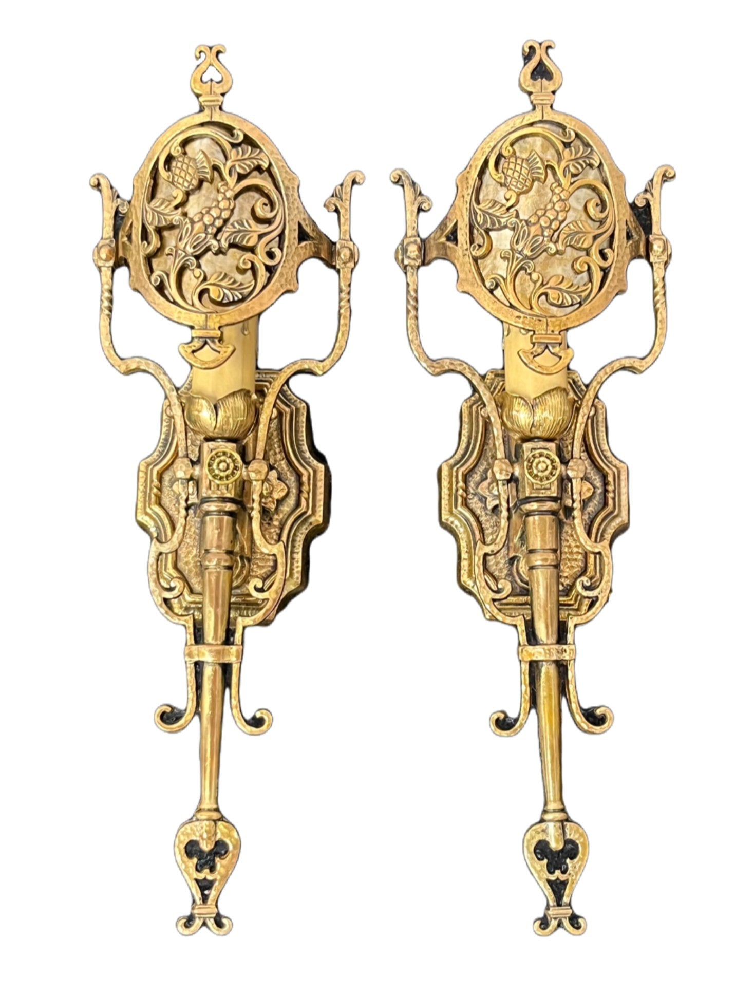 Cast Bronze Spanish Revival Wall Sconces