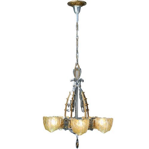 Lincoln Art Deco Slip Shade Chandelier #2050